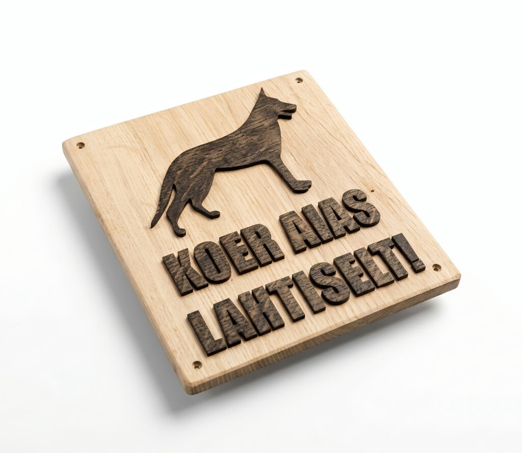 Puidus tsilt - Koer aias lahtiselt